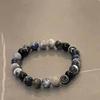 Schwarzes Achterball Geometrisches Metallknopf Armband Für Paare Und Männer