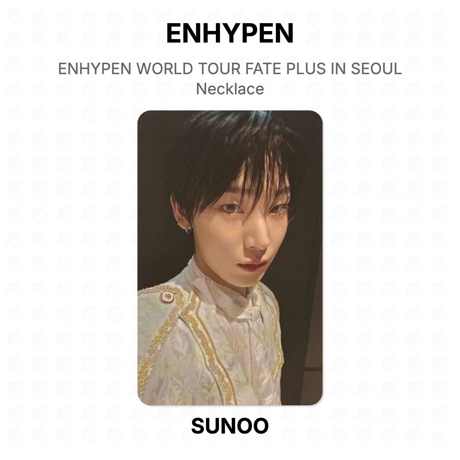 ENHYPEN WORLD TOUR FATE PLUS IN SEOUL Necklace Official Photocard SUNOO