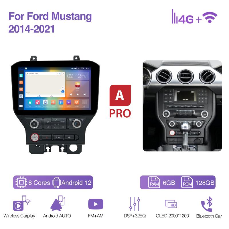 11.6Inch For Ford Mustang 2015-2025 GPS Navigation Radio Android13 8Core 8+256G CarPlay 4G 360Camera Car Multimedia Video Player