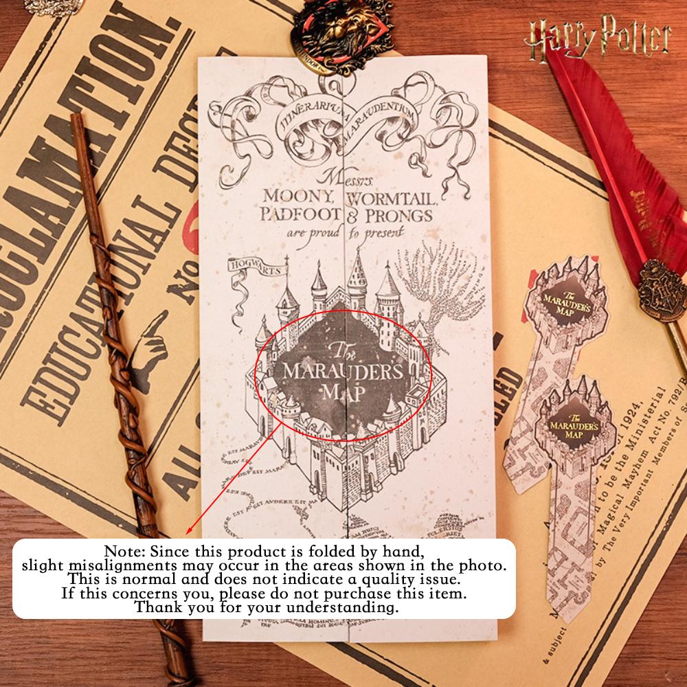 Harry Potter Genuine Marauder's Map Foldable Hogwarts Wizard Map Cosplay Prop for Halloween Costume Party Role Play Gifts Toys