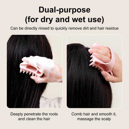 Silicone Wash Brush Relaxation Massage Promotes Hair Growth Deeply Cleans Scalp Deep Cleansing Hair Brush
