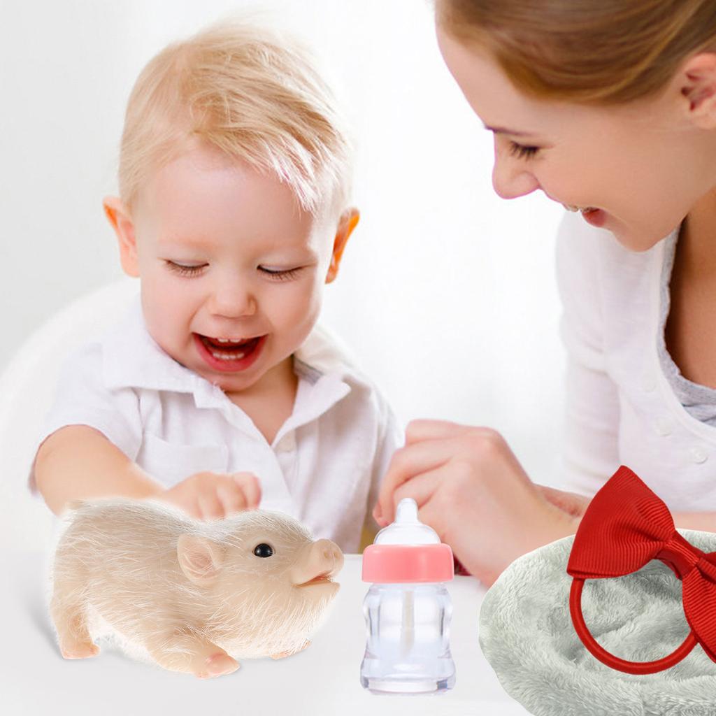 Silicone Pig Doll Toy Cute Miniature Kid Piggy Toys Pig Reborn Realistic Pig Toy Interesting Kid Christimas Birthday Dolls Gift