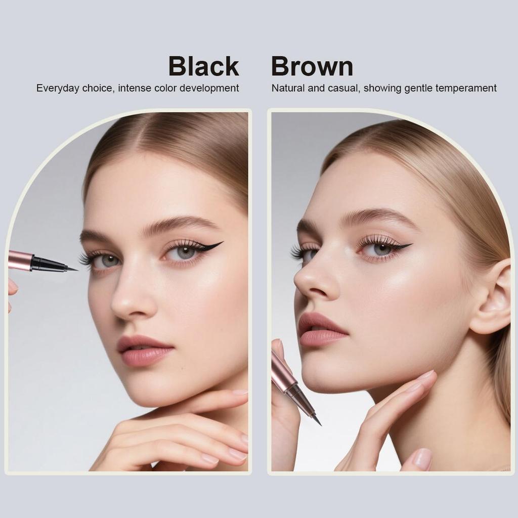 Liquid Eyeliner Pencil Adai Flower Makeup Cosmetics Black Brown 24 H Waterproof Relief Design