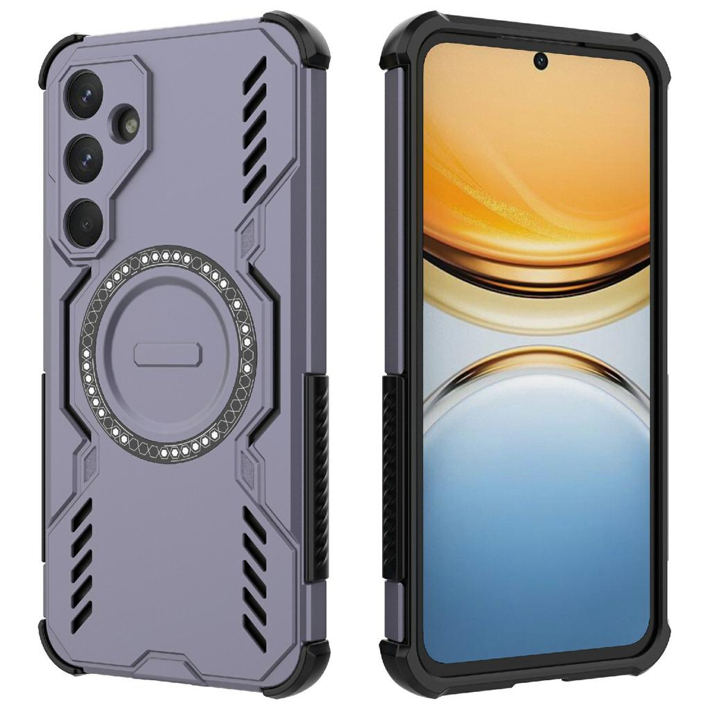 For Samsung Galaxy A55 5G Magnetic Case Butterfly Armor Hollow Heat Dissipation PC+TPU Phone Cover