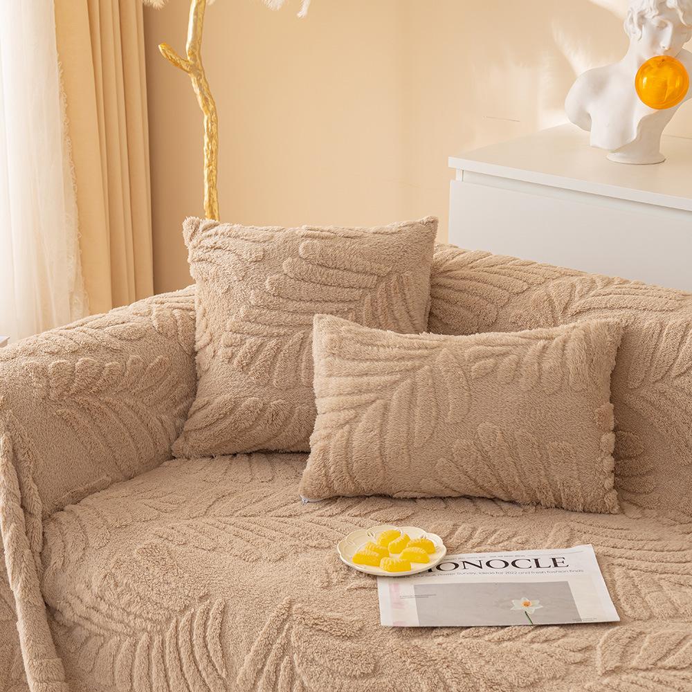 Kış Peluş Kanepe Minder Örtüsü Havlu Kaymaz Basit Modern Dört Mevsim Evrensel Rahat Pamuk Kadife Kanepe Minder Örtüsü Kapak