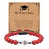 Creative Natural Stone Compass Bracelet Tiger Eye Stone Black Magnet Bead Bracelet Weaving Graduation Season Gift