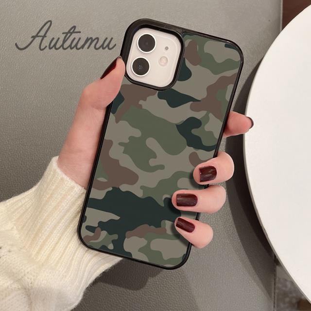 Camouflage Pattern Phone Case for iPhone 11 12 13 14 Pro Max mini X XR XS SE 2020 6S 7 8 Plus Samsung Galaxy S21 S22 Cover coque