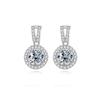 5mm S925 Sterling Silber Runde Halo Moissanit Ohrstecker D VVS1 Feinschmuck Für Frauen