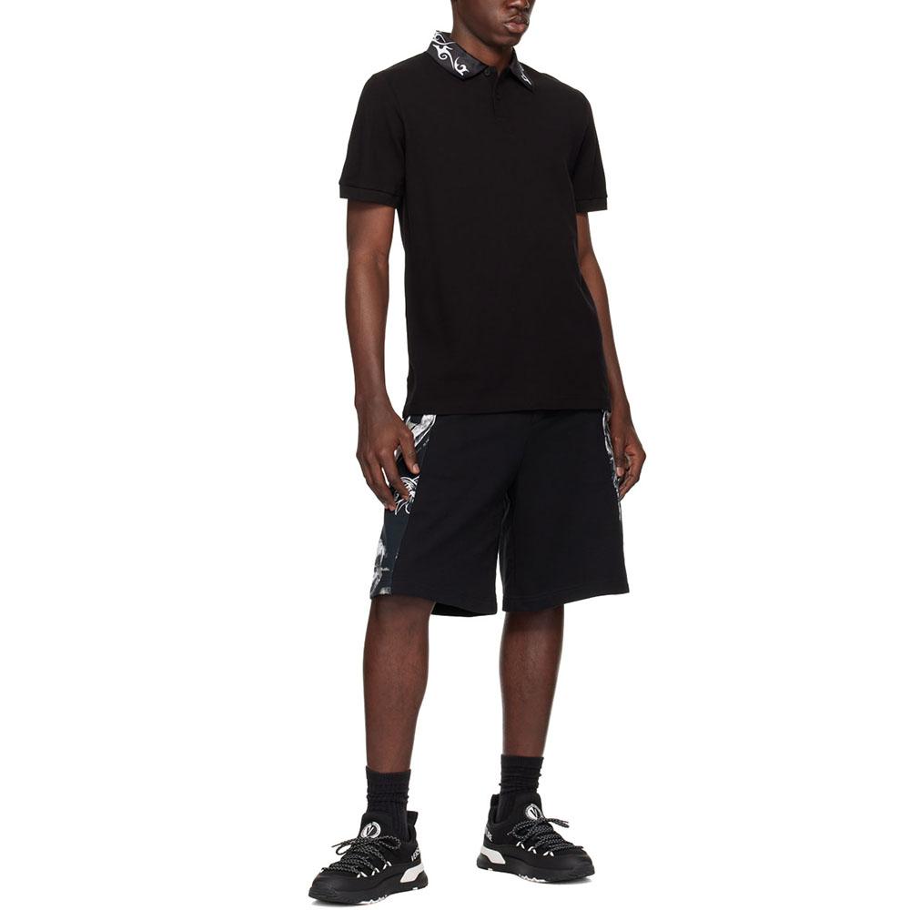 VERSACE JEANS COUTURE SS24 Polo Shirt Men's Black 76GAGT08-CJ01T-899