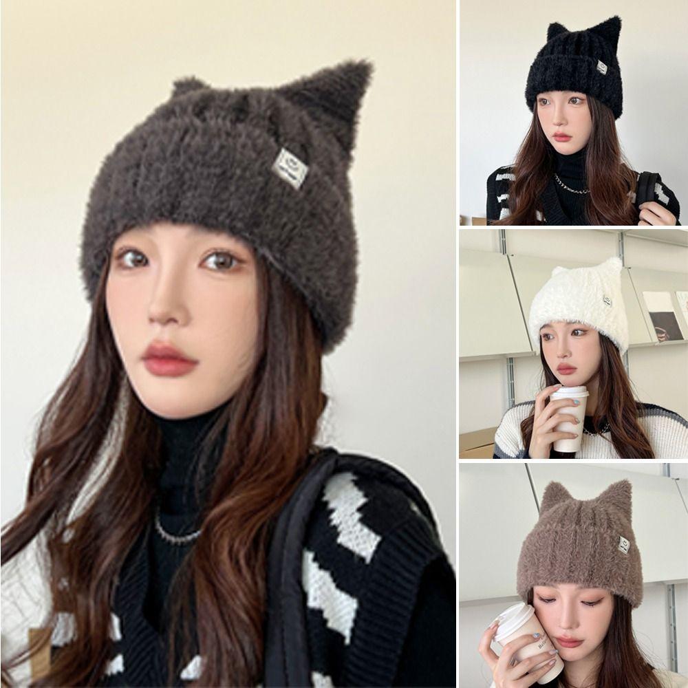 Elastic Knitted Wool Cap Windproof Winter Hat Fashion Ear Protection Cap  Outdoor