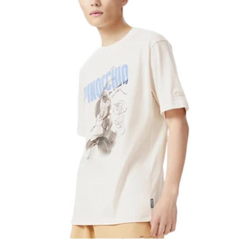 Li Ning x Disney T Shirt Men's White Sand Gray AHSS449-7