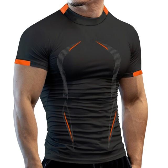 Sommer Gym Shirt Sport T-Shirt Männer Quick Dry Lauf Shirt Männer Workout Tees Fitness Tops Übergroße Kurzarm T-Shirt Kleidung