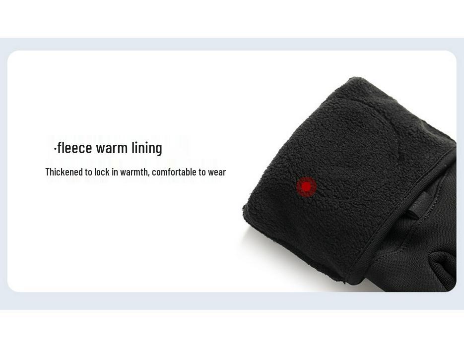 Men's Windproof Waterproof Thermal Cycling Gloves – Touchscreen, Non-Slip, Long Style, Thickened for Autumn and Winter.