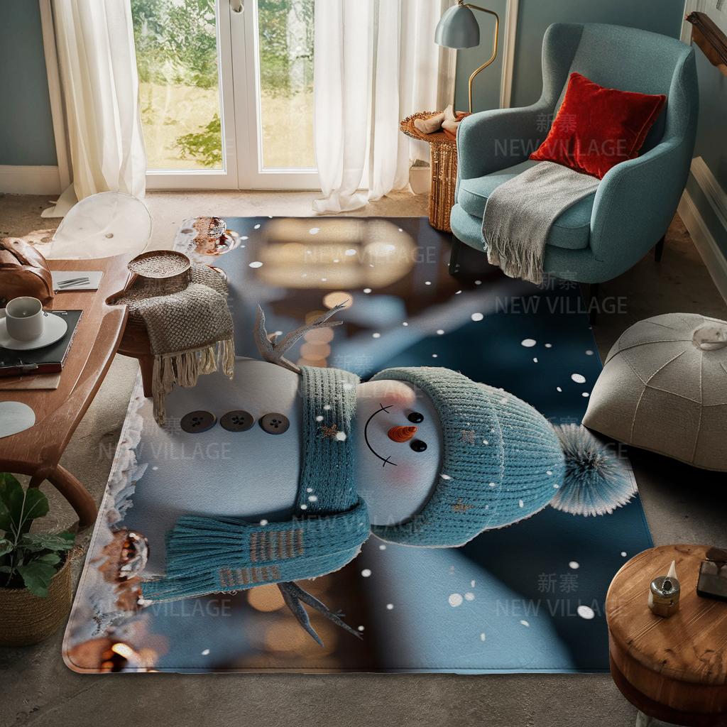 House Entrance Carpet Home Door Mat Living Room Bath Foot Bathroom Non-slip Water Absorption Rugs Bath Merry Christmas Winter