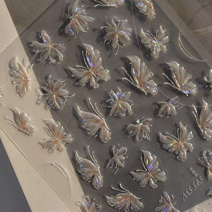 

Shell Light Jelly Butterfly Manicure Sticker Aurora Dream Fairy Wear Armor Decoration Sticker T107