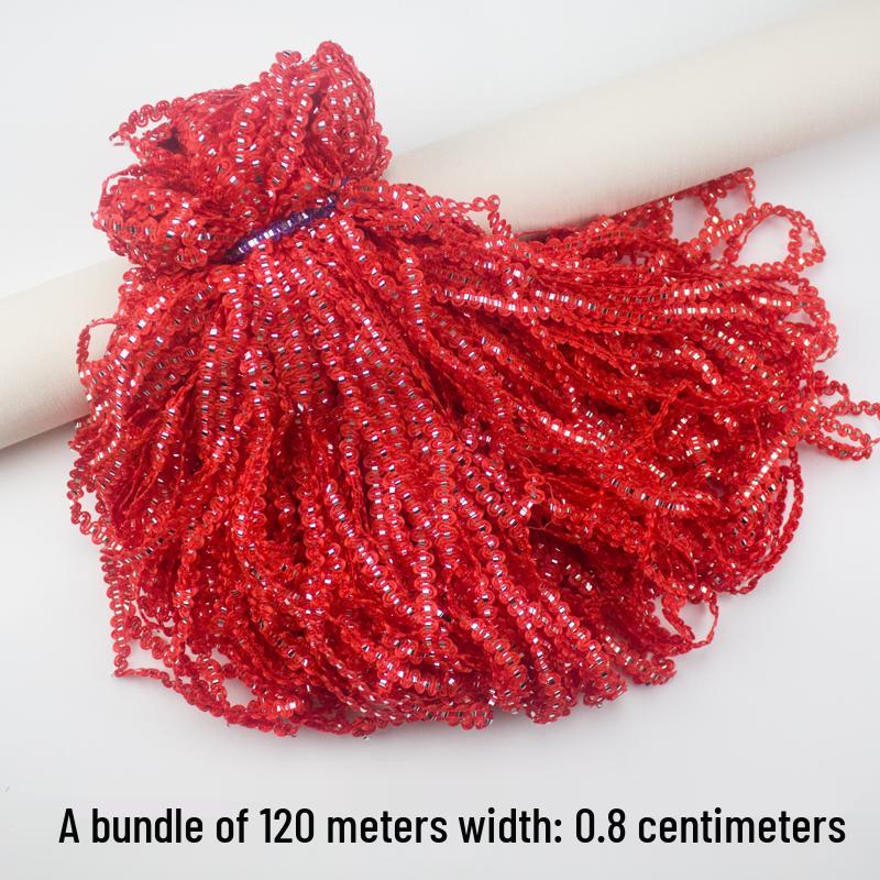 

Silver Curved Lace DIY Accessories - S-Shaped Multi-color Thread, 0.8cm Wide.