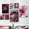 Nordic Posters And Prints Big Pink Peony Rose Flower Leaves Wall Art Canvas Painting Wall Pictures For Living Room Home Decor
