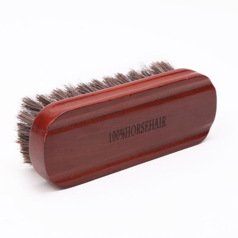 Horsehair Brush for Shoe Cleaning and Polishing - Soft Bristles for Oiling, Dusting, and Mane Care