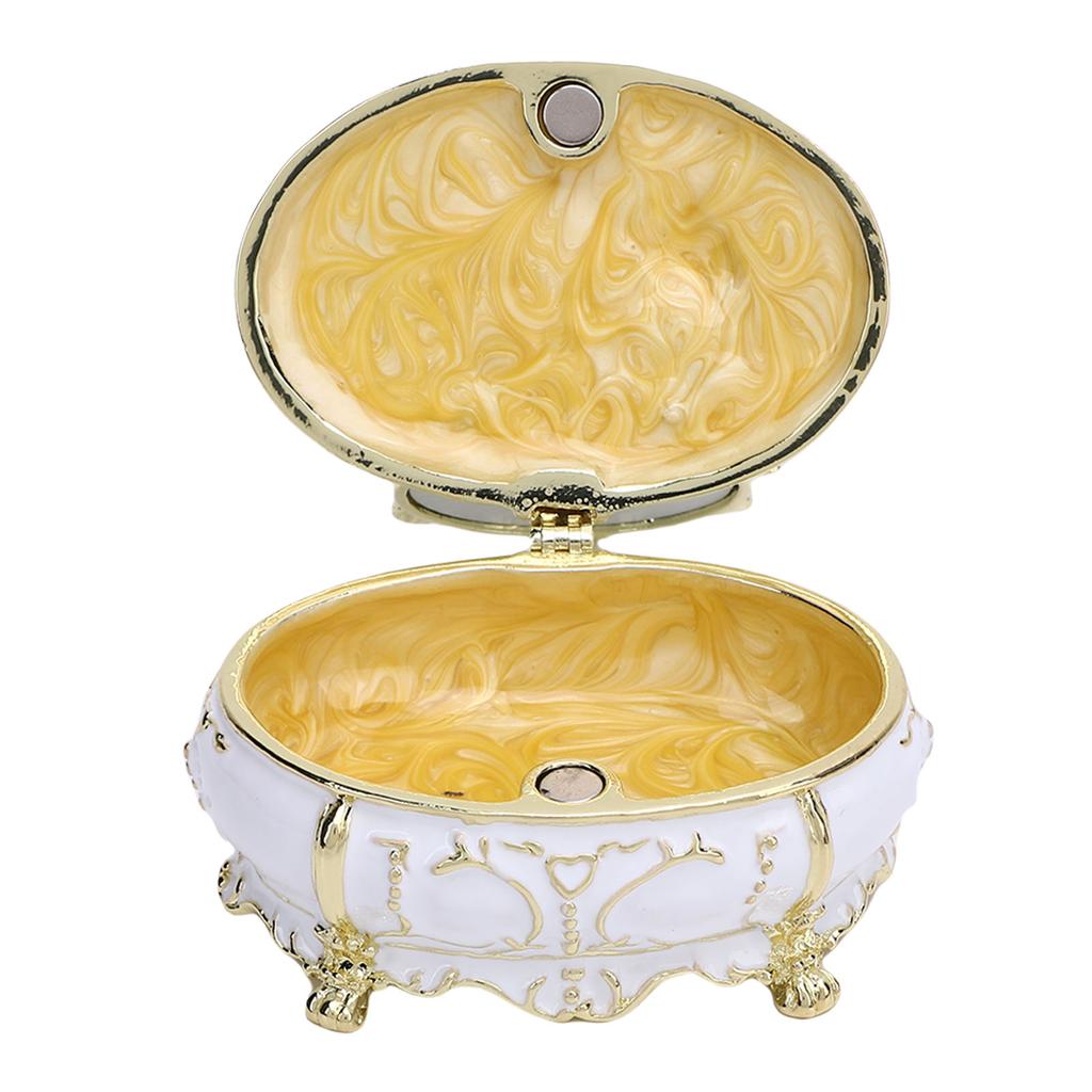 Dressing Table Shaped Trinket Box Decorative Hand Painted Metal Enamel Jewelry   for Rings Bracelets