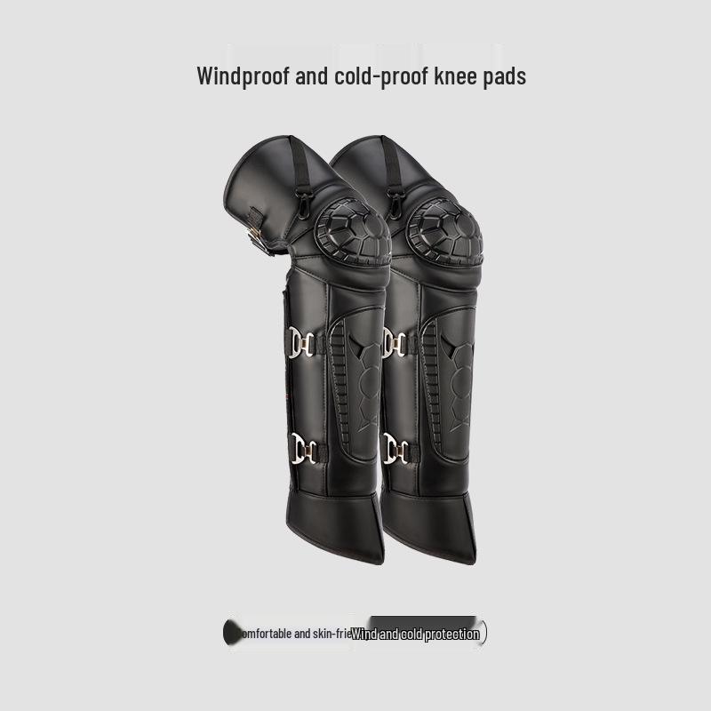 Winter Windproof Electric Motorcycle Knee Pads: Unisex, Thick, Long, and Short Style with Hard Shell for Cold Protection