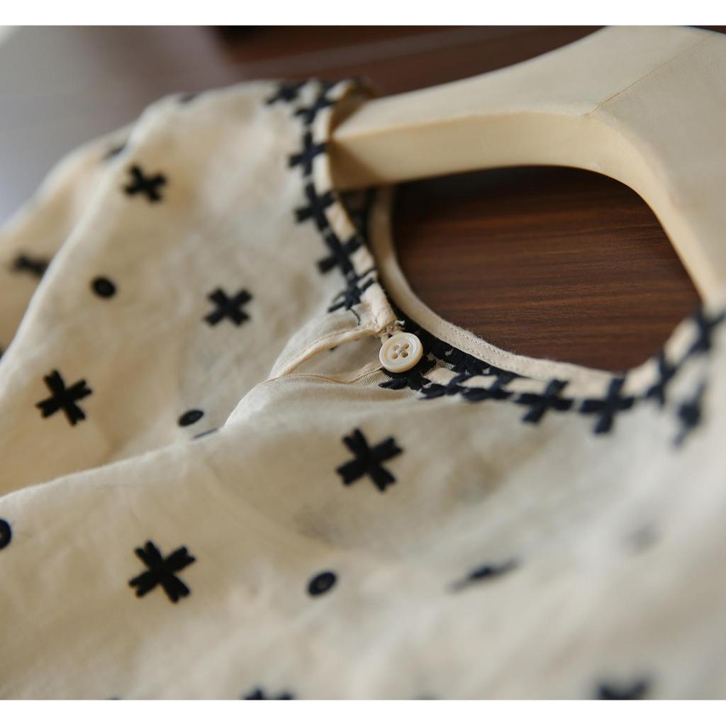 Heavy Embroidery Puff Sleeve Babydoll Top Women XYG482408MG – Japan & Korea Collection