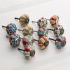 1PC Iron Material Vintage Cabinet Handle European Style Painted Pattern Exquisite Pumpkin Shape Home Decoration Multicolor