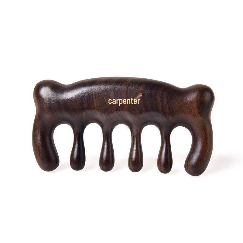 Tan Mujiang Cute Bear Solid Wood Meridian Massage Comb Gift Set