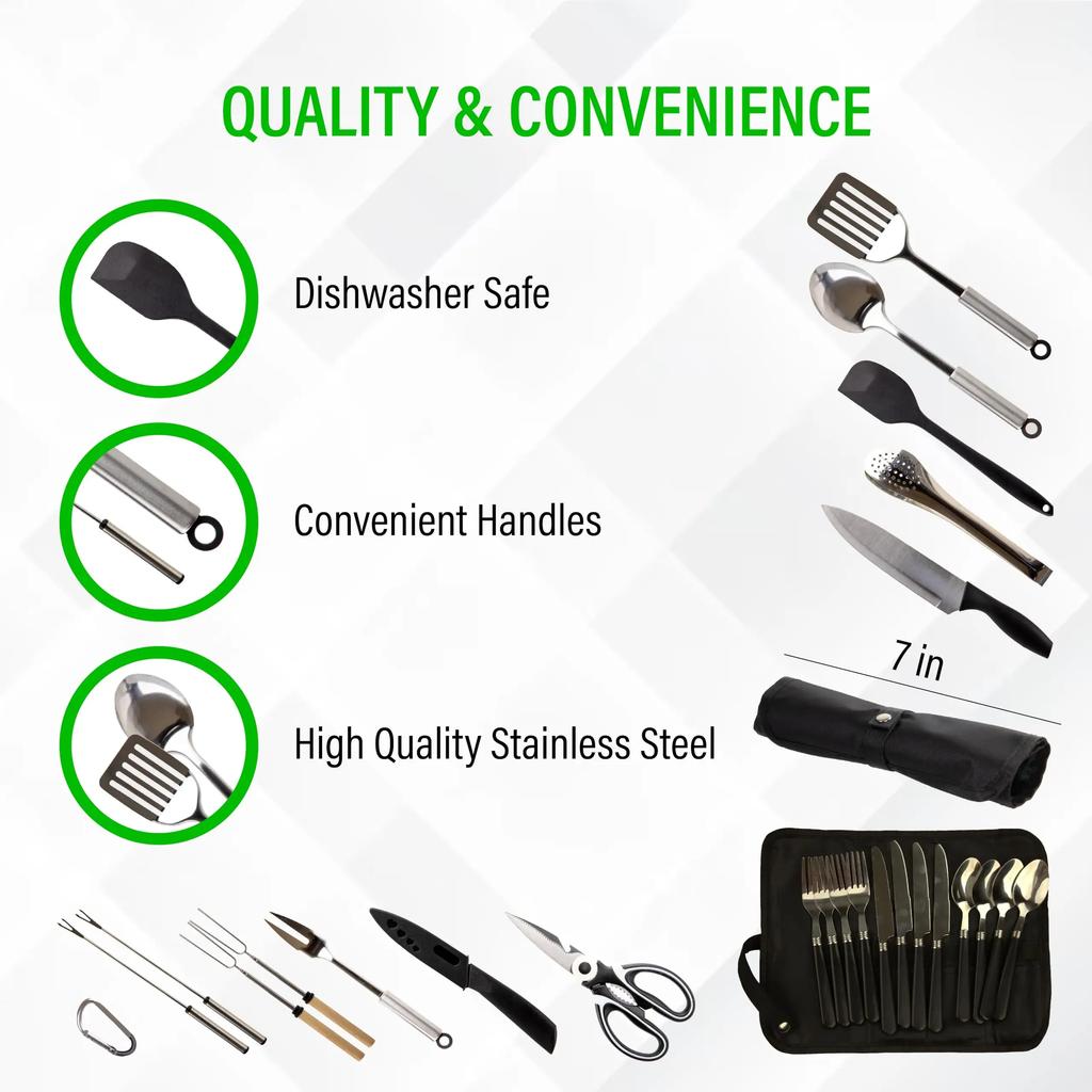 Adventure Ready Complete Outdoor Kitchen Set Ultimate Portable Camping Cooking Kit with Compact Carry Case for Hikers Travelers