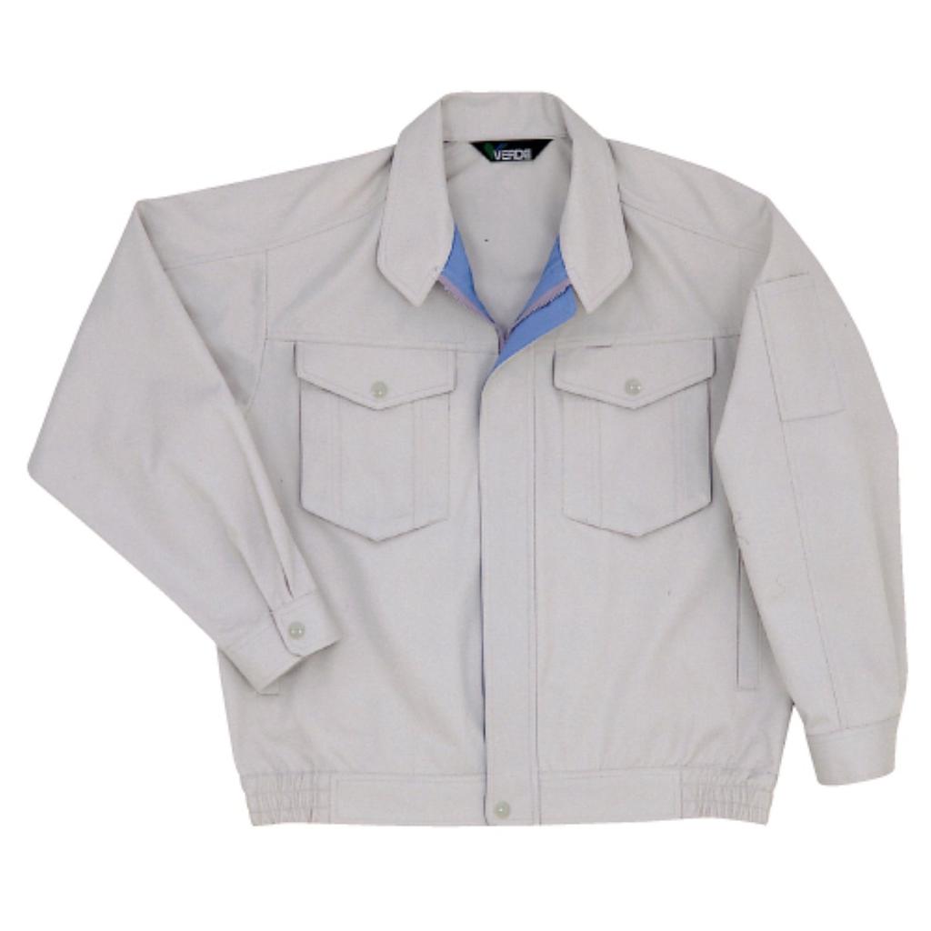 Pracovní dlouhé stříbrné L [Midori Anzen] oblečení, rukáv, halenka, unisex, antistatické, G341, top, šedá,