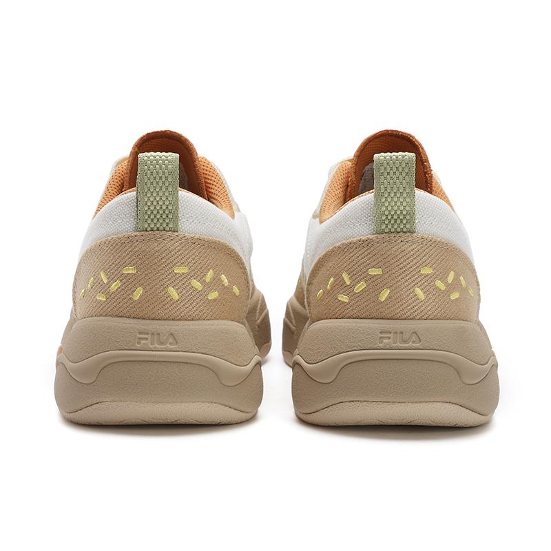 Fila Burger Fashion Versatile Trendy Casual Comfortable Low-Top Canvas Shoes Women Sneaker White Brown F12W532301FBB