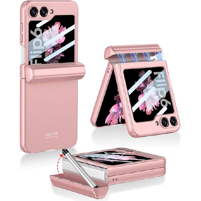 NINKI for Samsung Galaxy Z Flip 6 Case with S Pen Holder and S Pen, Galaxy Flip 6 Case Magnetic Hinge Protection Screen Protector Phone Case for
