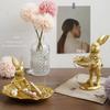 Moin Moin Figure Ornament Rabbit Gold Trinket Box Holds Accessories Tray Antique Retro Key Jewelry Entrance Rabbit Alice In Wonderland/Standing Pose 2