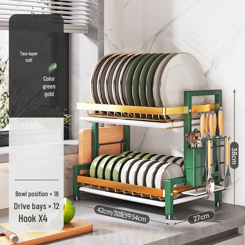 Youshu 5-Piece 2-Layer Kitchen Storage Rack Set