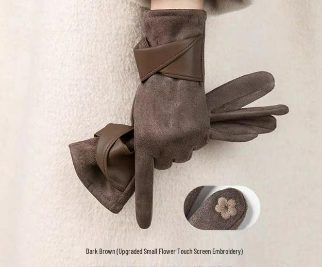 

2025 Women s Fleece-Lined Touchscreen Cycling & Driving Gloves - Warm, Windproof, and Stylish for Autumn/Winter