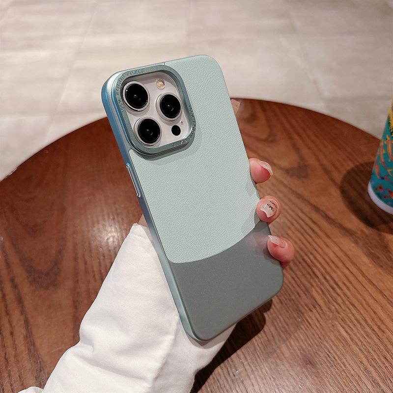 

Подходит для чехла для телефона Apple 16promax, текстура кожи наппа iPhone15, для деловых мужчин 14, гальванизированный 13, чехол из натуральной кожи iPhone 11 6.1 inch