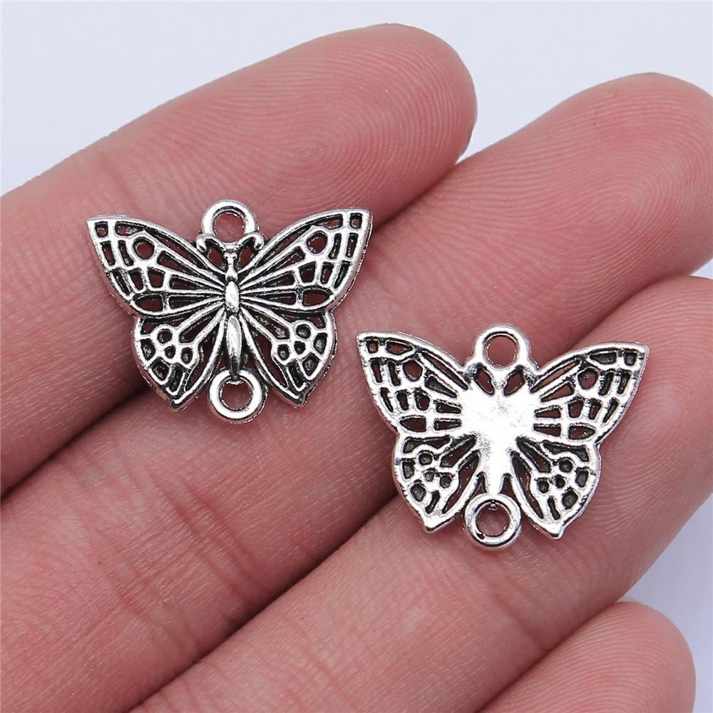10pcs Connector Charms Tibetan Bronze Silver Color Pendants Vintage Jewelry Making DIY Handmade Craft