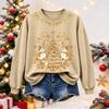 Women's Christmas Print Long Sleeve Top Casual Winter Comfortable Blouse for Holiday Wear