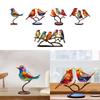 Bird Statue Centerpiece Multicolor Figurine Metal Birds Sculpture Birds Desktop Ornament Home Decor for Indoor Fireplace Outdoor