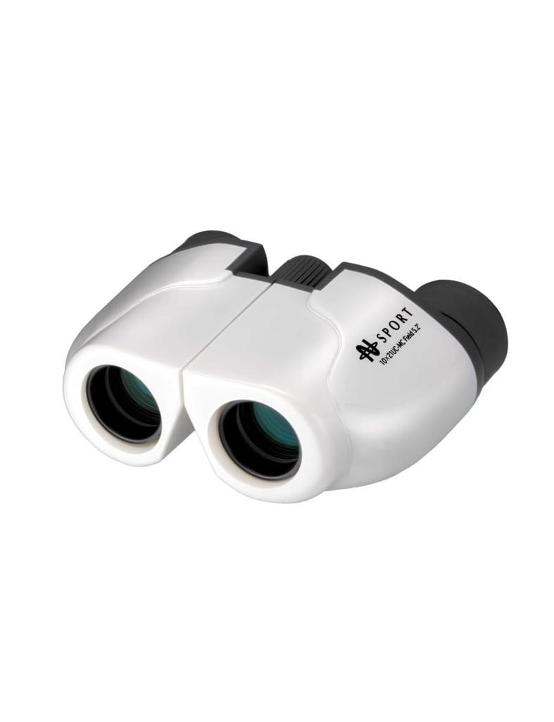 NASHICA Optical 10x Binoculars [10x21 UC-MC] - Perfect for Concerts, Sports Events, Theater, Travel, and More - [White]