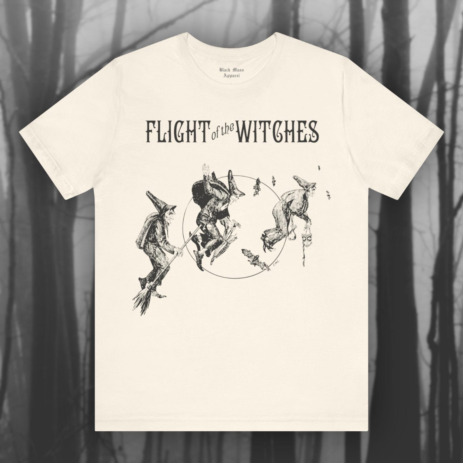 Flight of the Witches, Vintage Witch Shirt, Retro Halloween Art, Creepy T-Shirt, Horror Novel, Folklore, Witchy Unisex Tee 3XL