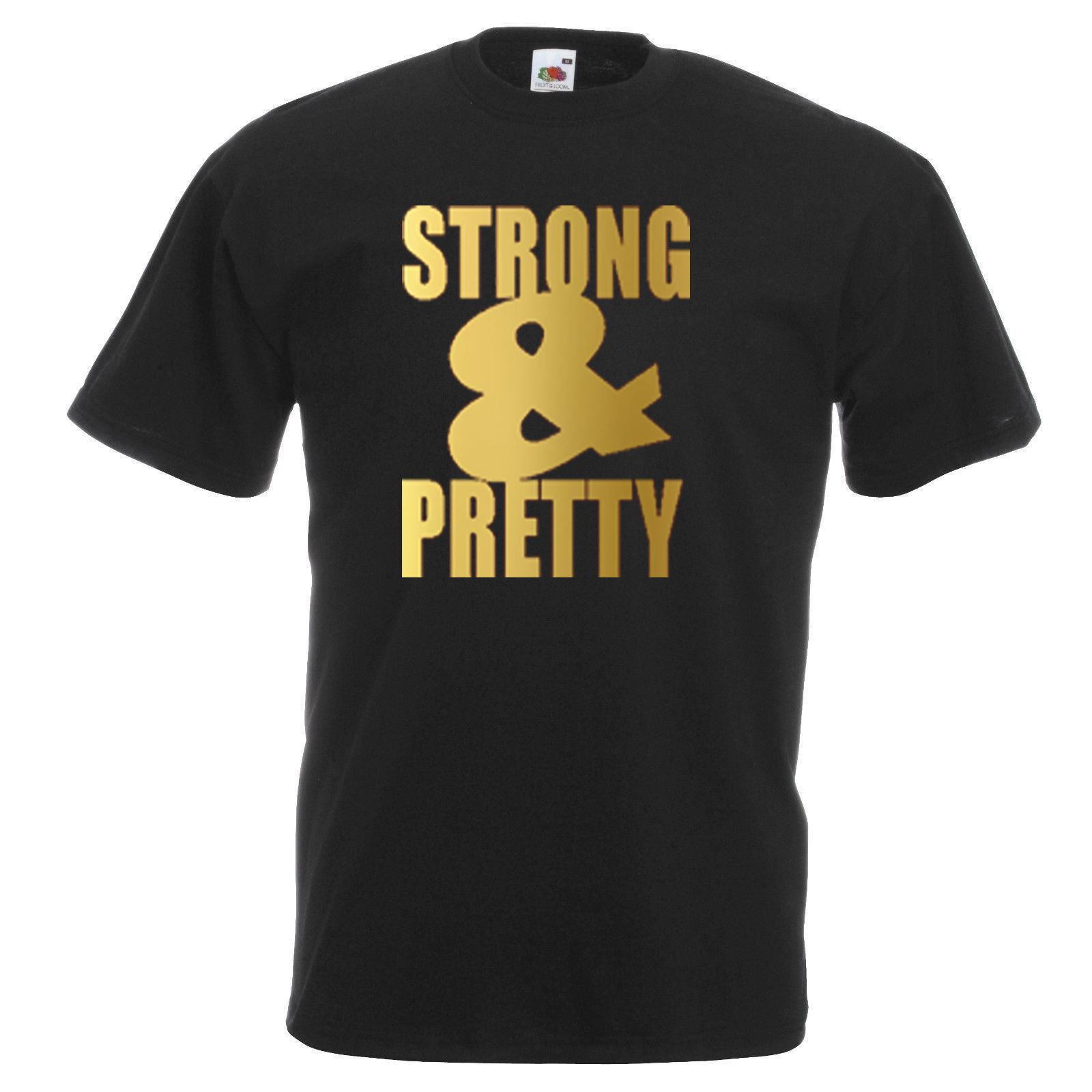Unisex Black Strong Pretty Weights Lifting Fitness Workout Gym TShirt 2XL