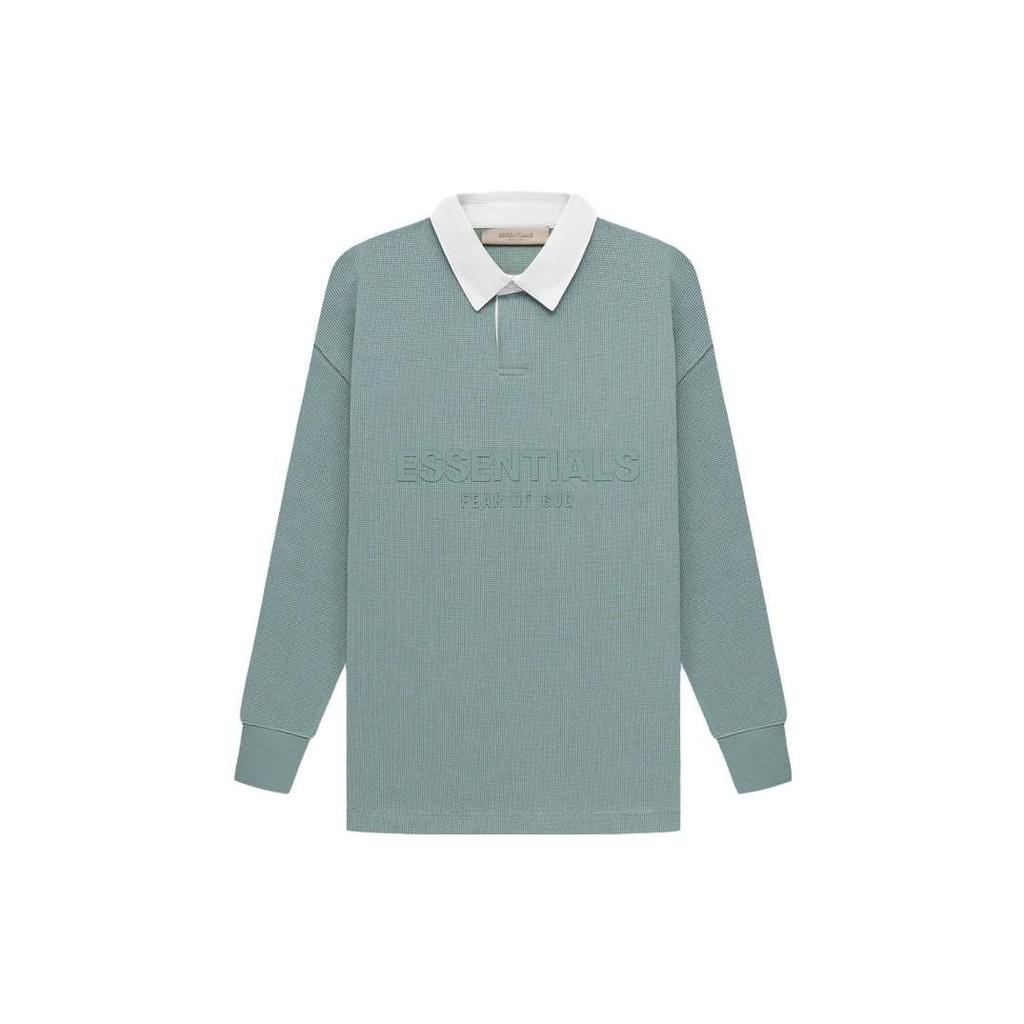 Fear Of God Essentials Sweatshirt Ss23 Letter Print Polo Collar Misty Blue Kids Kids sweatshirt FOG-SS23-167