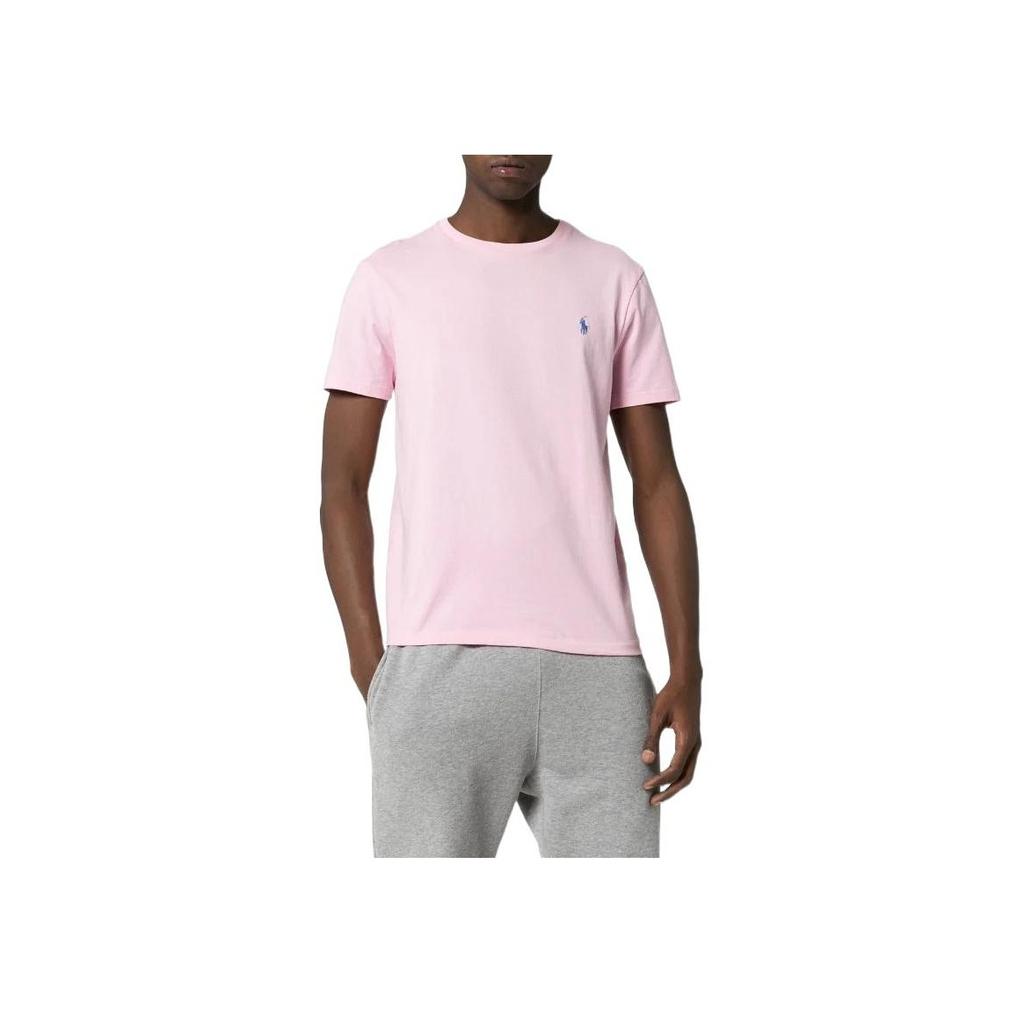 Polo Ralph Lauren SS22 Logo Embroidered Crew Neck Short Sleeve T-Shirt Men Tops Pink 710671438-145