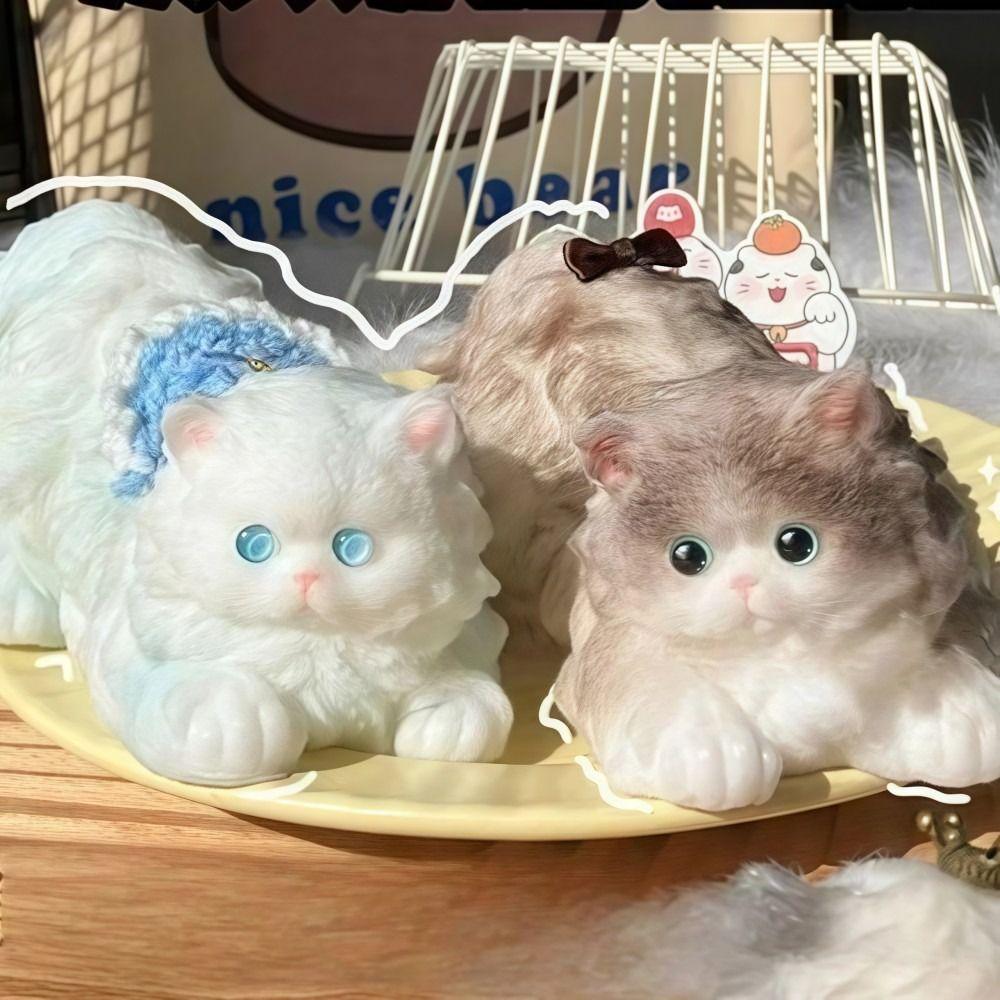 Stress Relief Persian Cat Squeeze Toy Handmade Soft Squeeze Cat Toys Cat Lovers Gift