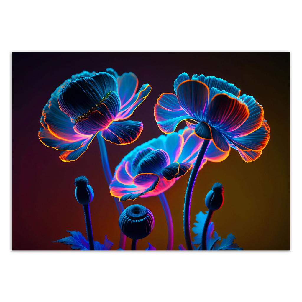 Wallpaper Neon Flowers Nature