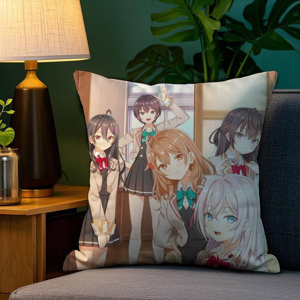 

A-Alya Hides Feelings Pillow Case Sofa Living Room Bedroom Double-sided Printing Square Cushion Nap Time Cushion Cover 12x12Inch