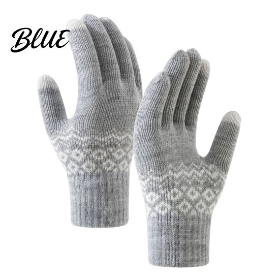 Wind Resistant Thermal Gloves for Outdoor Activities Knit Gloves Thickened Velvet Lining And Elastic Ribbed Cuffs Sports Skiing Extreme Cold