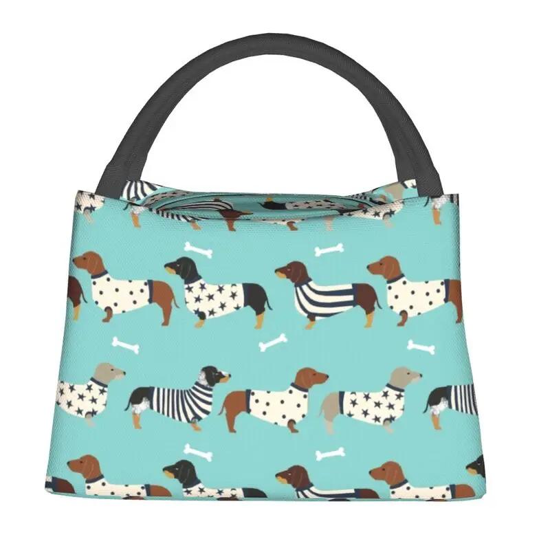 

Kawaii Dachshund Утепленные сумки для обеда для женщин Портативный кулер для сосисок и барсуков Термосумка для бенто Офис Пикник Путешествия 28x17x16CM фиолетовый