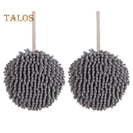 2 Pcs Hand Towel with Hanging Lanyard Highly Water Absorbent Quick-drying Superfine Fiber Thickened Reusable Kitchen Bathroom Cleaning Wipe Towel