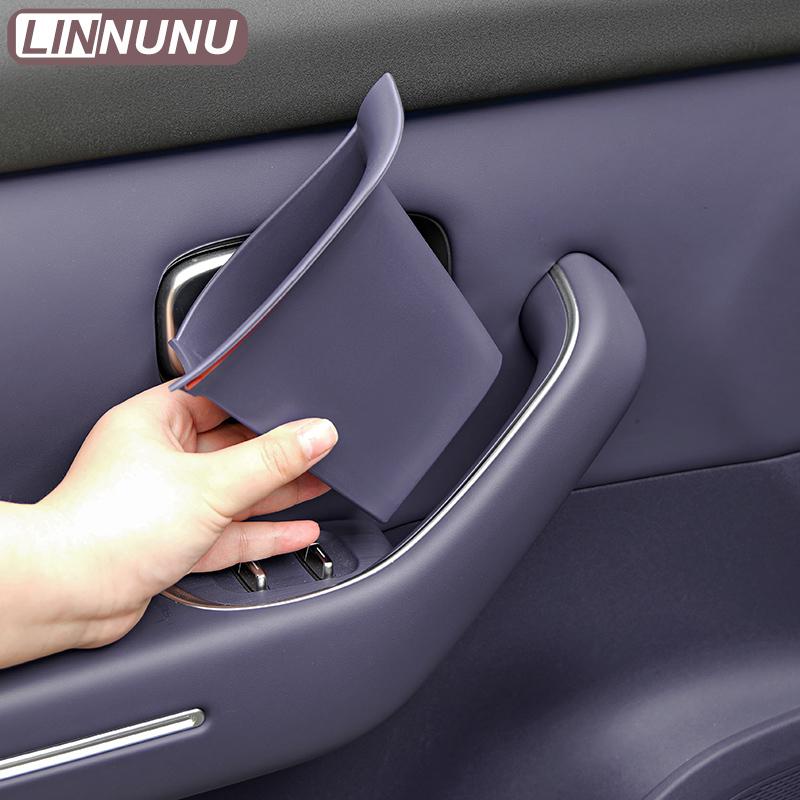 LINNUNU 2PCS Car Door Side Storage Box Front Rear Door Handle Armrest Tray Organizer for Leapmotor C10 C16 2025 2024 Accessories